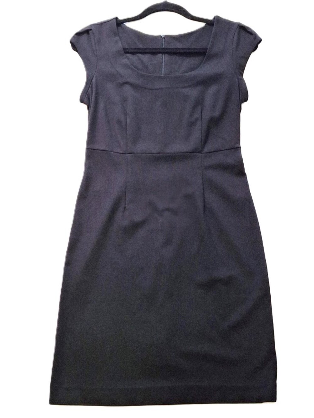 George Sz S Cap Sleeve Little Black Pencil Dress Office Demure Sleek LBD